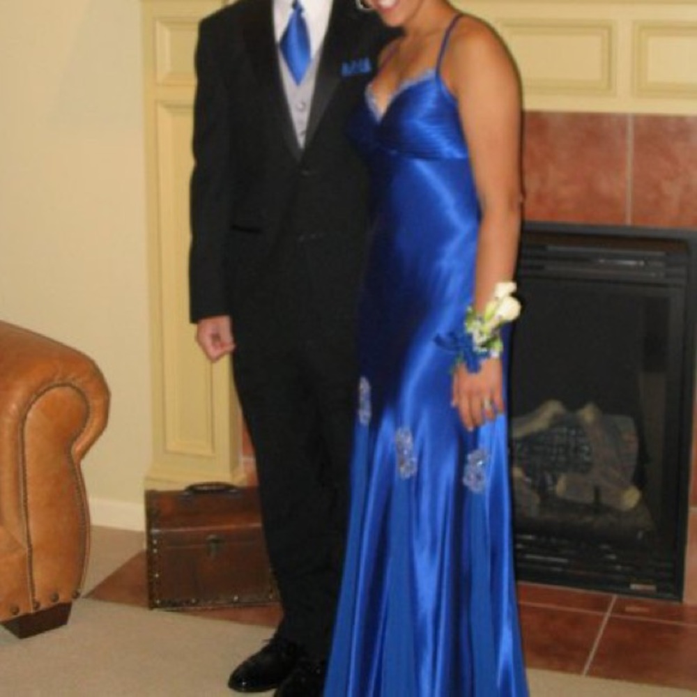 Royal Blue Silk Prom Dress